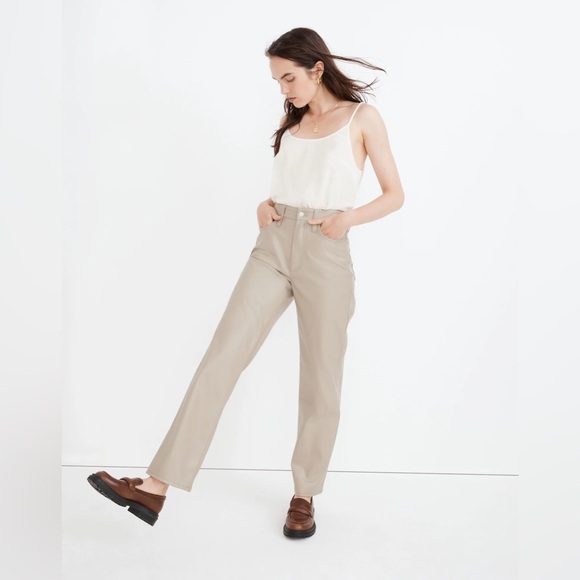 NWT Madewell The Perfect Vintage Straight Jean: Faux Leather Edition - Picture 1 of 8